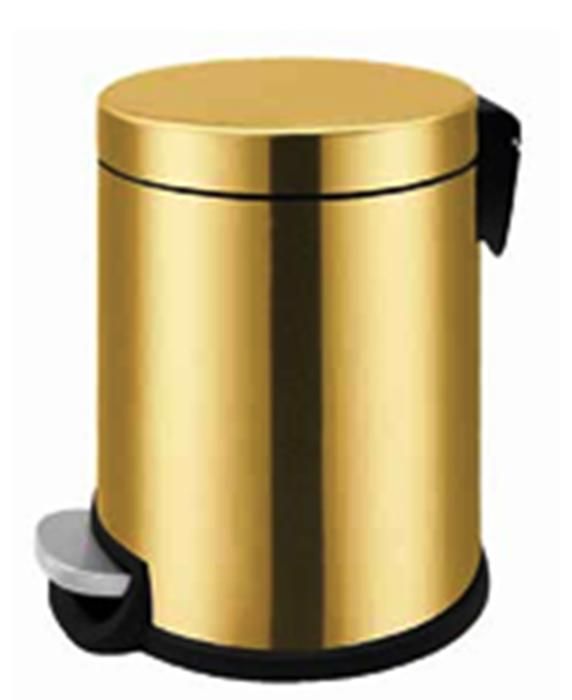Seau à Pédale - Marque Inconnue - Titane Gold - 5L - Inox AISI 304 - Accessoire de Salle de Bain