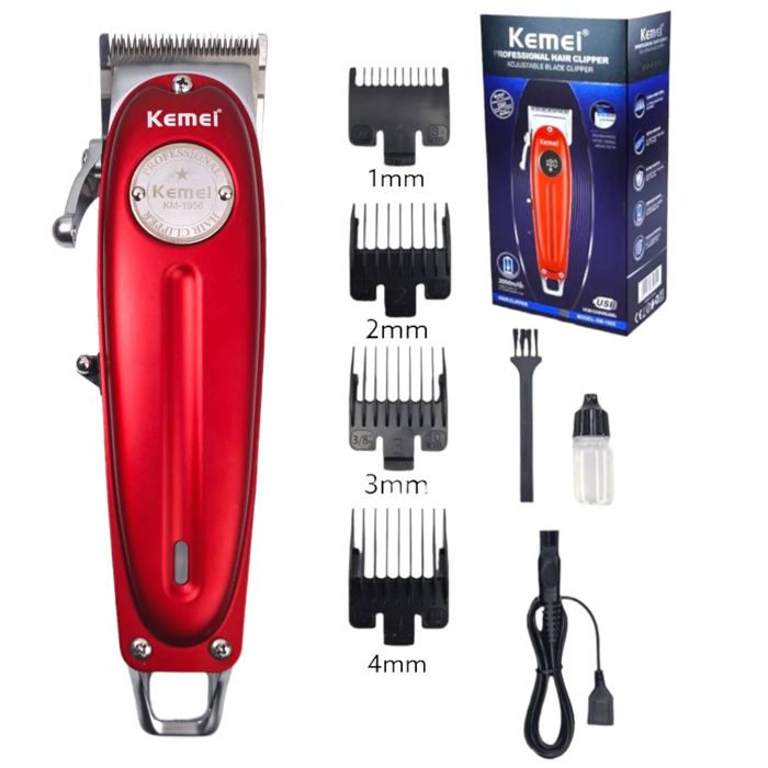 Kemei - Original Full Metal Professionnel Tondeuse À Cheveux Sans Fil - KM-1956