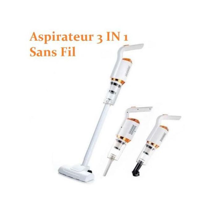 Balai Aspirateur Sans Fil 3 en 1 - Moquette, Sol et Voiture
