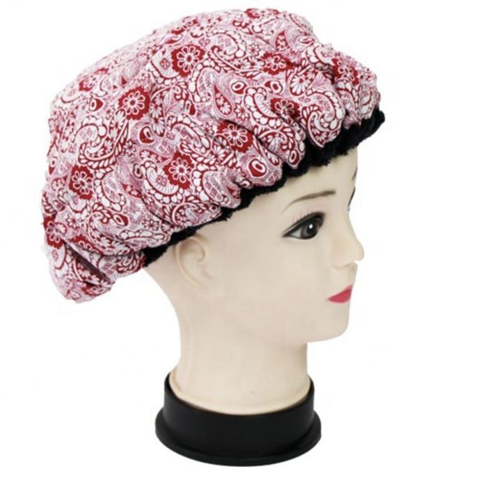 Bonnet chauffant micro-ondable aux graines de lin - Rouge