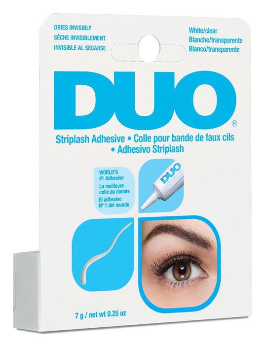 Colle pour faux cils - DUO - Blanc transparent - Application facile - Applicateur précis