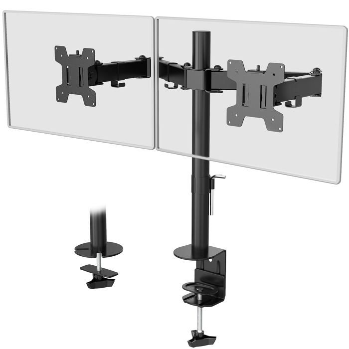 Support de Moniteur Double pour 2 Écrans jusqu'à 32 Pouces,réglable, Inclinaison, Installation facile.