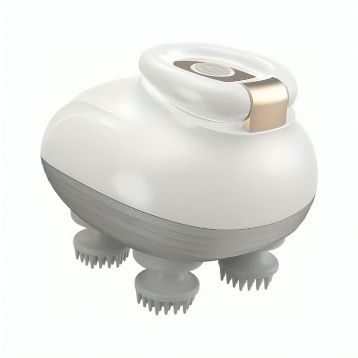 Masseur de massage de tête électrique portable en silicone BLANC