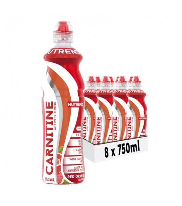 Carnitine activity drink Red Orange avec cafeine 750ml - Nutrend (8 Unités)