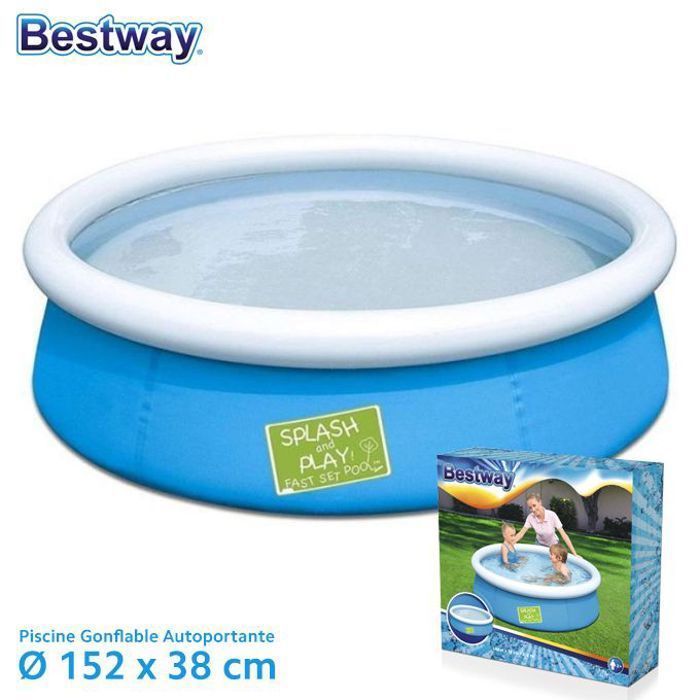 Piscine Gonflable - Fast Set - 152 x 38 cm - Autoportante - PVC Résistant - Pour Enfants