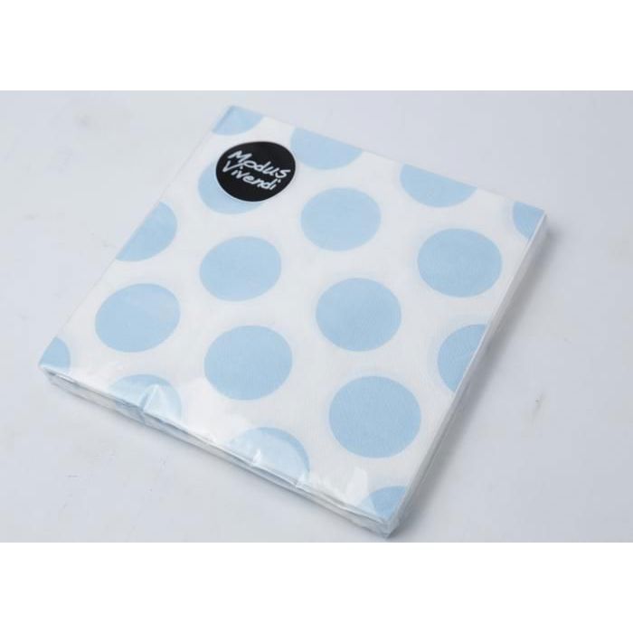 Serviettes - GENERIC - Modus Vivendi - 33x33cm - Bleu Ciel/Blanc - Lavable