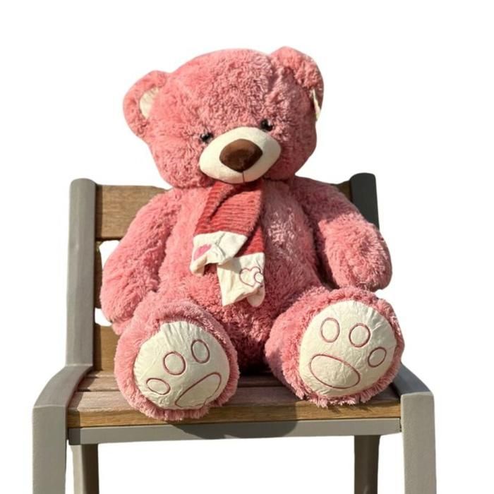 Ours en peluche - GENERIC - 75CM - Rose - Doux - Idéal pour câlins