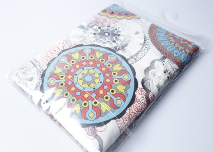 Nappe ronde imprimée Polycoton - 1,60 m + 6 serviettes