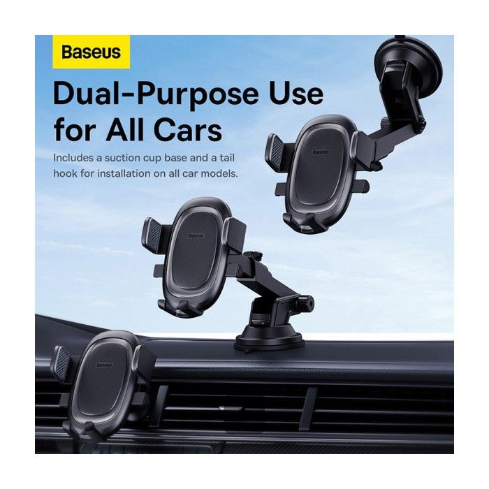 Support de téléphone - Baseus - UltraControl Pro - Noir - Fermeture automatique - Installation sécurisée