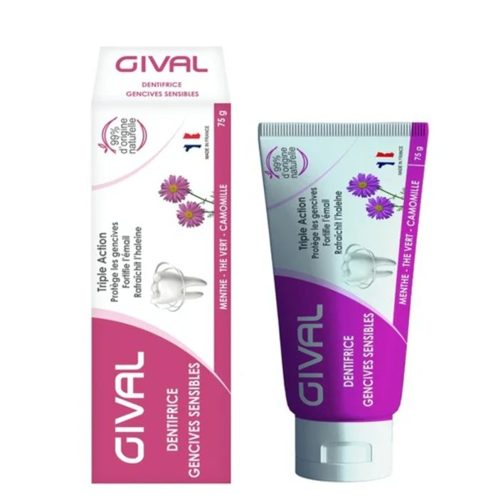 Dentifrice - Gival - Gencives Sensibles - 75g - Sans parabène - Reminéralisation de l’émail