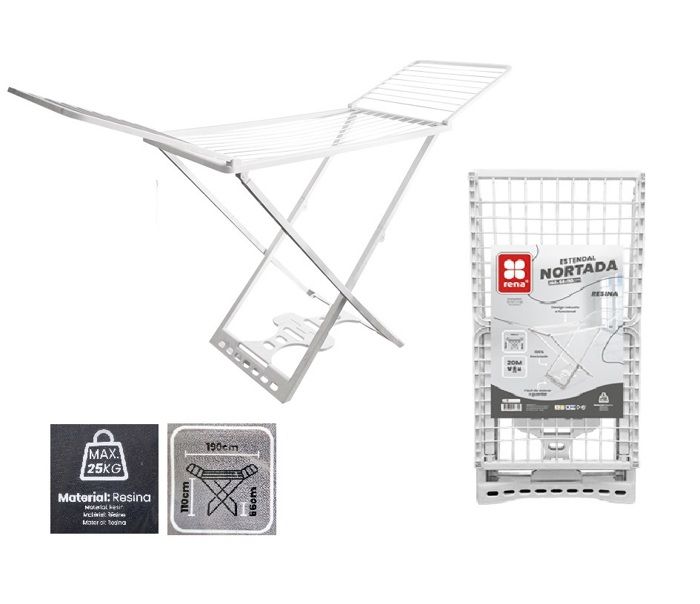 Étendoir à linge 20M , plastique, stable, pliable, linge à ailes repliable plus 20kg