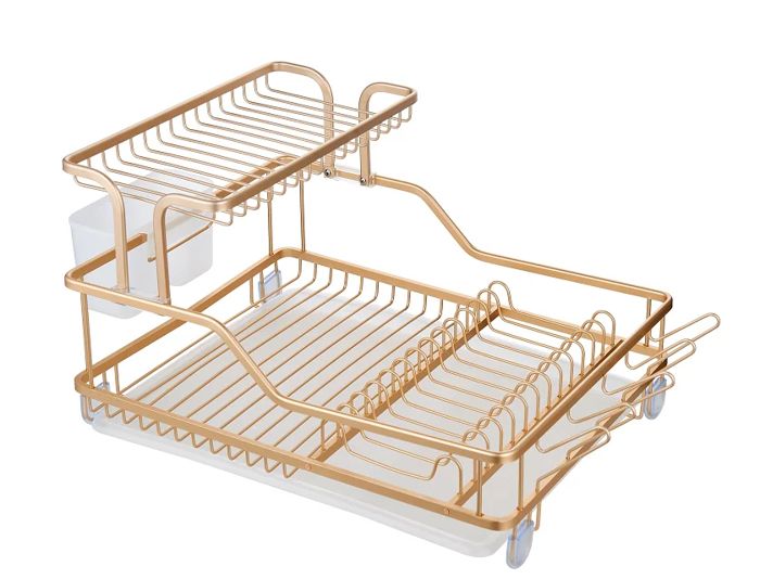 Sakura Égouttoir vaisselle En Aluminium 59.7 x 35 x 27.3 cm GOLD