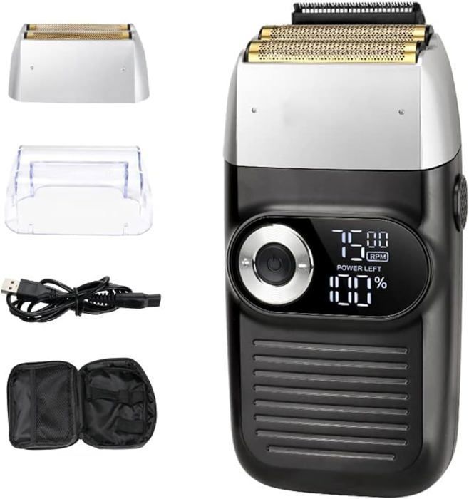 Tondeuse à barbe 2 en 1 - MARQUE - Réglable - Étanche - Rechargeable - Noir