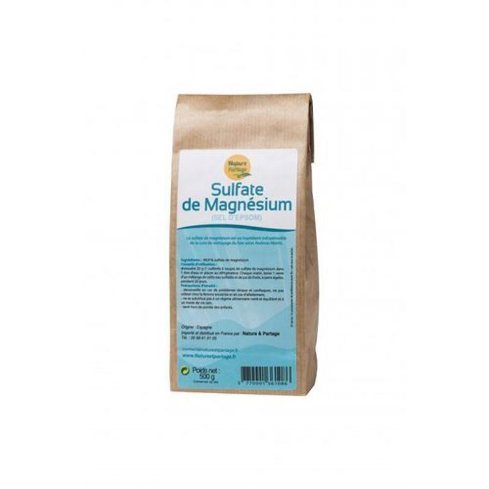 Nature & partage SULFATE DE MAGNESIUM 500G > Sels Epsom