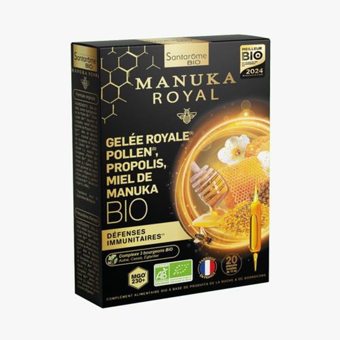 Santarome Nature Gelée Royale Pollen Propolis Miel de Manuka Bio - 20 ampoules