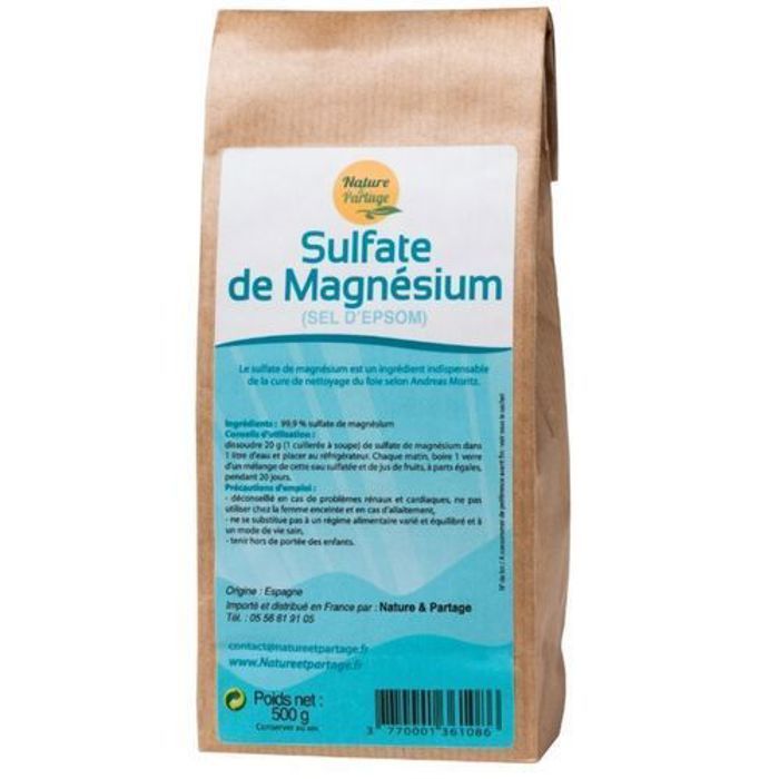 Nature & partage Sulfate de magnésium (Sels Epsom) 500g