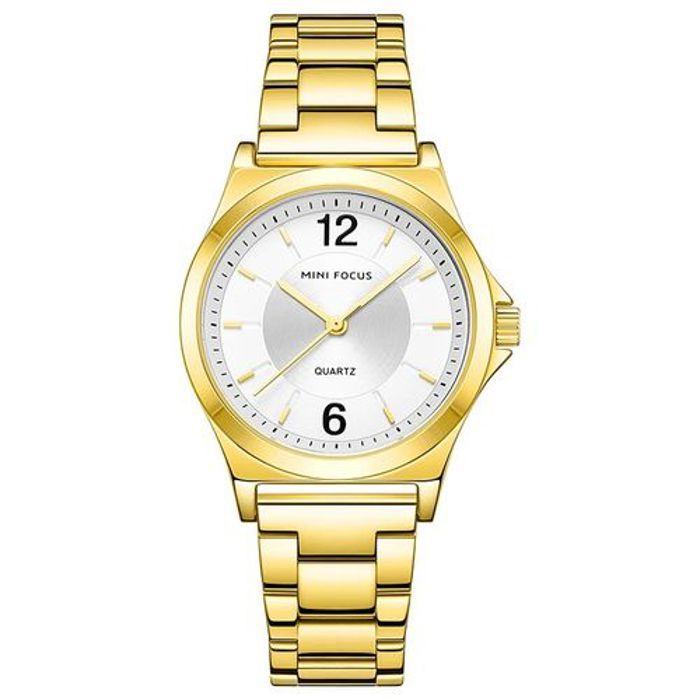 Montre - Mini Focus - Classique - Dorée - Bracelet Fin - Cadran Blanc