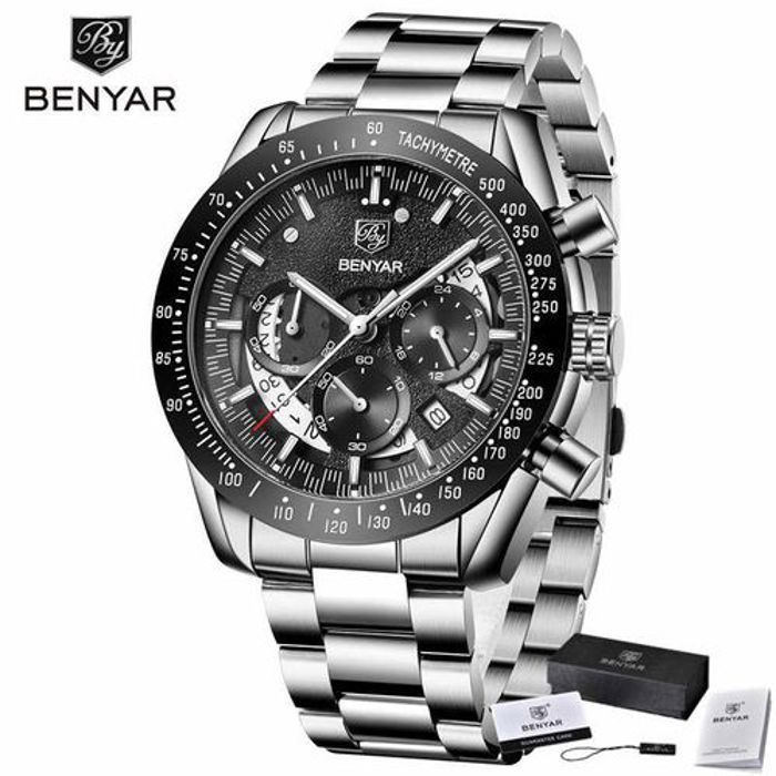 Montre - BENYAR - BY-5120C - Chronographe - Étanche 3 ATM - Acier Inoxydable