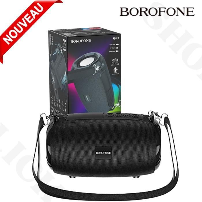 Borofone Haut-parleur Bluetooth sans fil TWS avec USB étanche IPX5, carte TF, radio FM,
