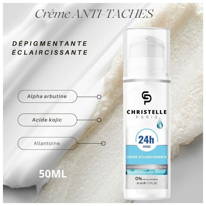 Crème dépigmentante - Non gras - 50ML - Alpha arbutine - Acide Kojic - Allantoine