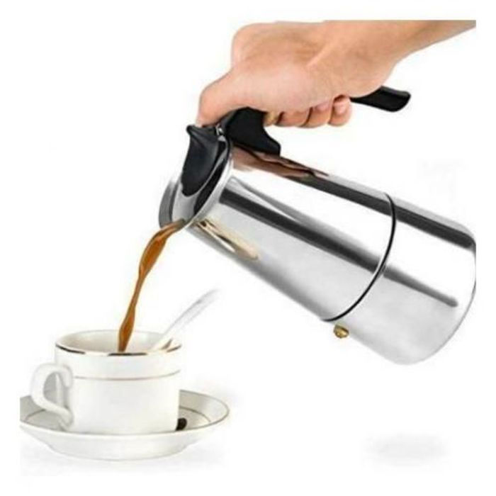 CAFETIÈRE ITALIENNE EN INOX 2 TASSES ESPRESSO MAKER
