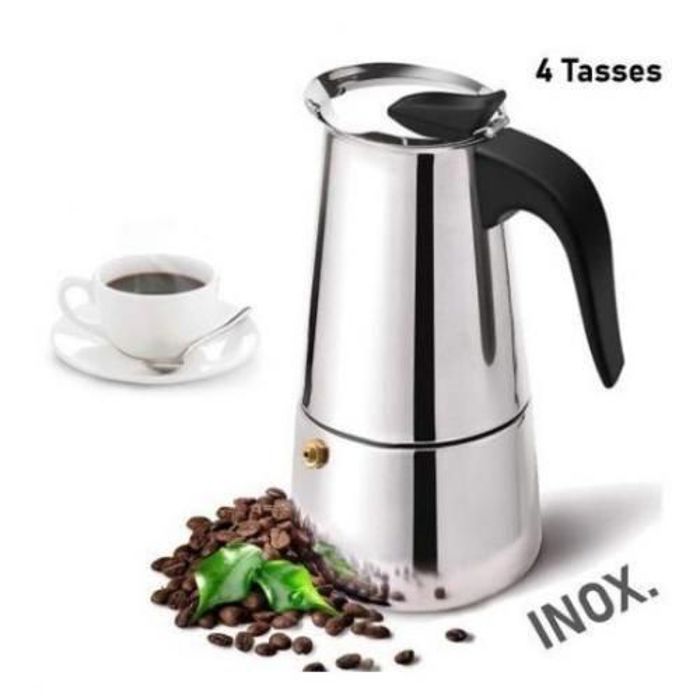 Cafetière Expresso en Acier Inoxydable - Machine à Café Moka 4 Tasses