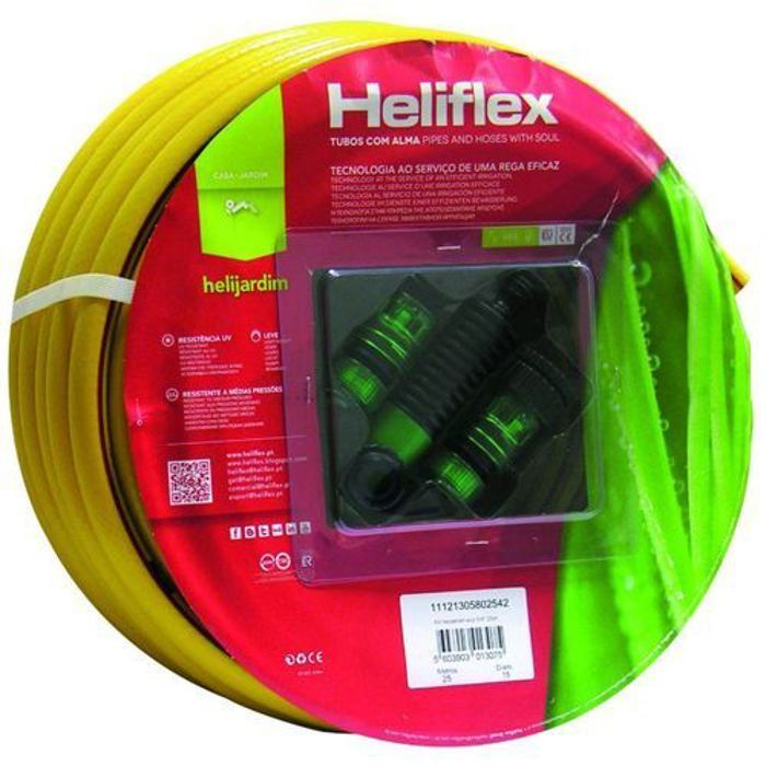 HELIFLEX Tuyau Helijardin jaune 25 M avec kit d'arrosage -longue portée