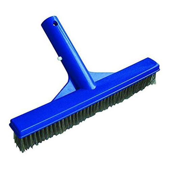 Brosse pour piscine anti-algues 26cm avec poils INOX