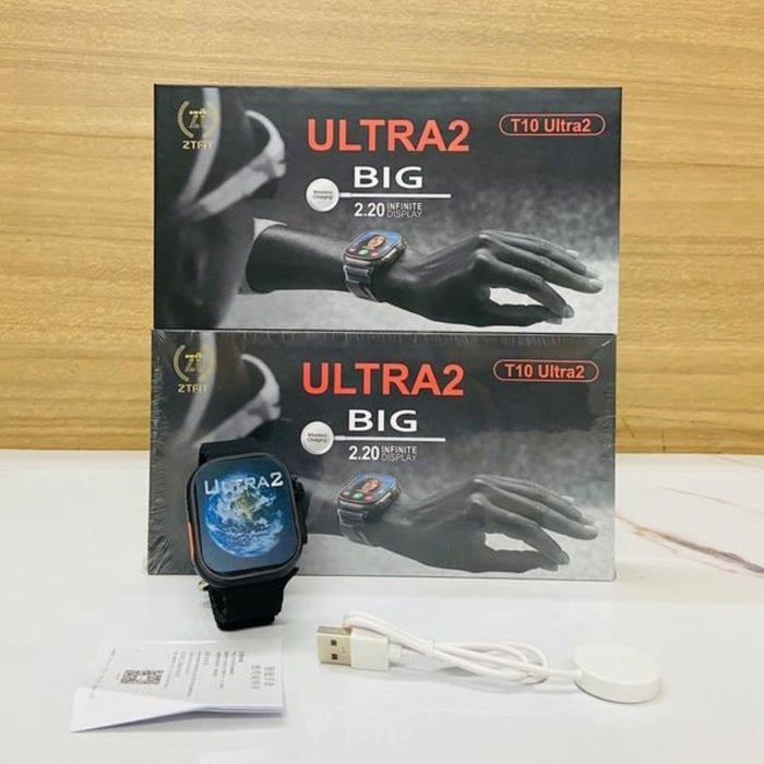 Montre connectée T10 ULTRA 2, grand écran HD 2,19 pouces, chargement sans fil, 49 mm