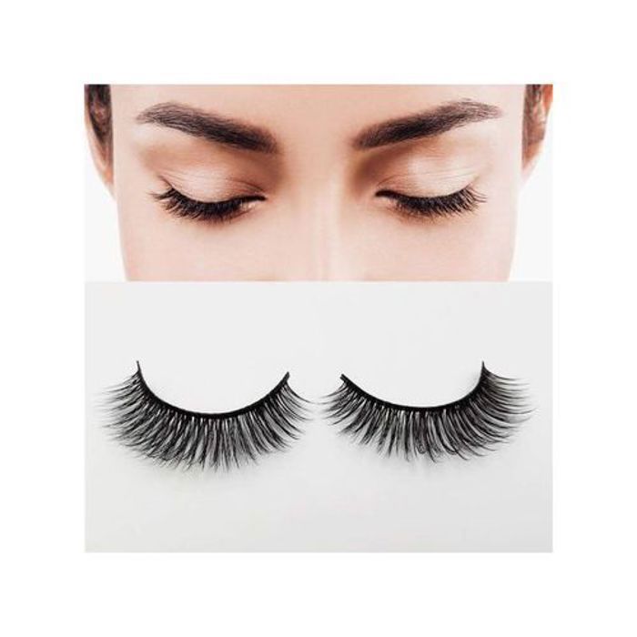 Faux Cils - 3D - Réutilisables - Fait à la Main - Longs - Noir