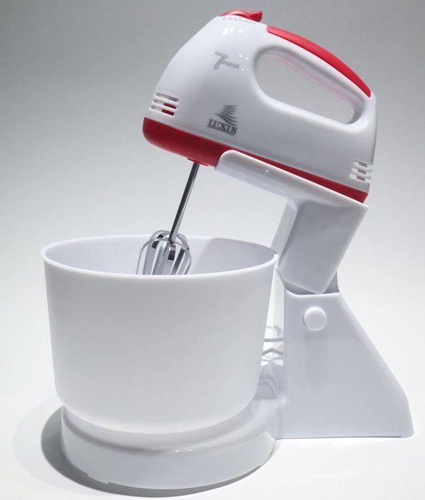 Batteur Électrique - LUXUS - 7 Vitesses - Bol Rotatif 1.5L - 300W - 2 Fouets Inox