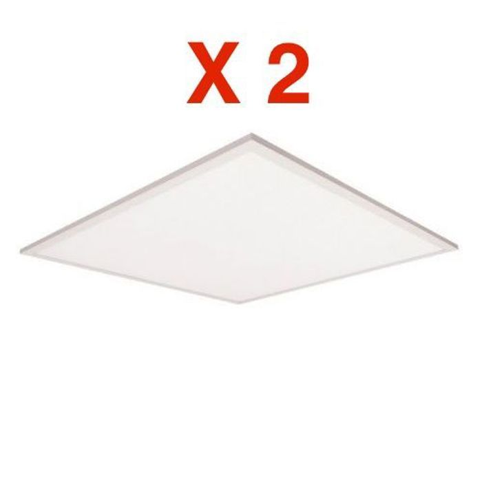 Pack 2 Panel Encastré Led 80 W Carré 60X60Cm Plafond