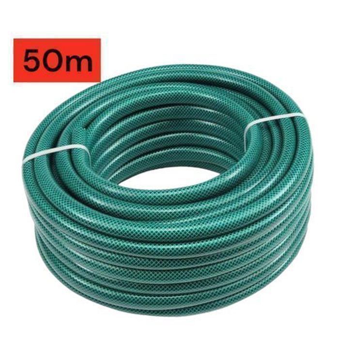 Tuyau d'Arrosage - Renforcé Antivrille - 50 M - Vert - Anti-torsion - Durable - Non toxique