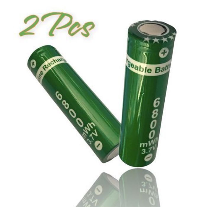 2 Pcs De Batteries 3.7 V 18650 / 6800 Mah
