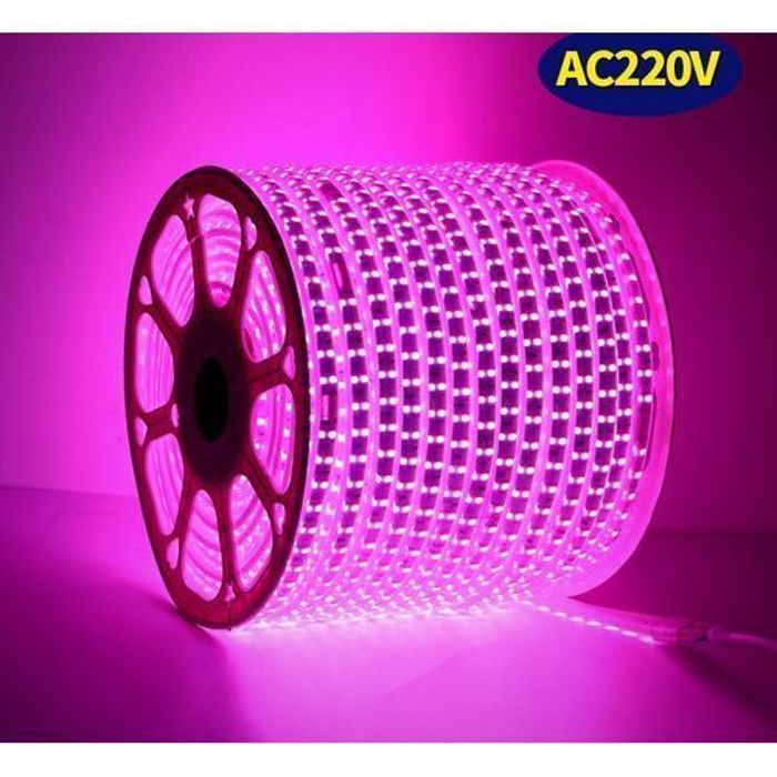 Led Strip Led Bande Double Pink, Flexible, Étanche, (10M) + Connecteur