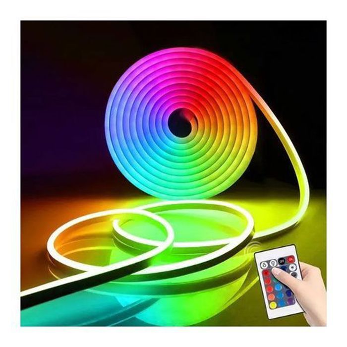 Neon Flexible Led Strip Lights - Rgb Avec Telecommande - Collant Avec Prise - Etanche - Interior Design 12V