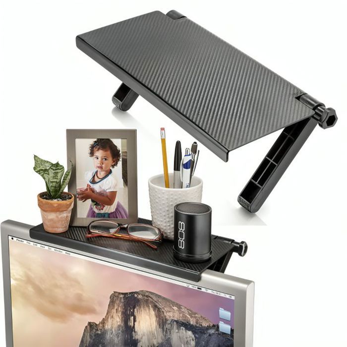 Étagère supérieure pour écran, étagère réglable pour écran 33 x 16 cm, étagère supérieure pour téléviseur, étagère de rangement