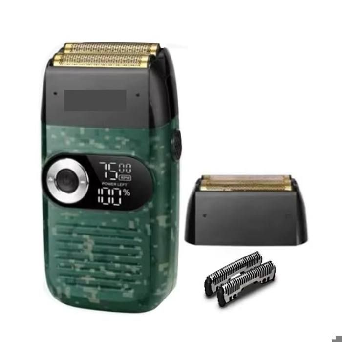 Rasoir électrique à moteur à trois vitesses machine à raser la barbe et la tête chauve rasoir sec avec support ensemble lavable