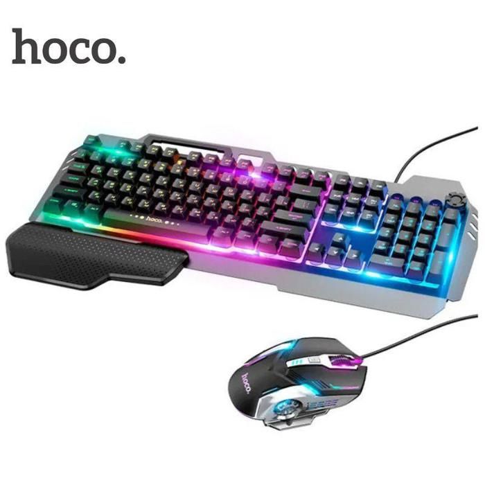 Clavier et souris de jeu RGB GM12 avec lumière et ombre, connexion USB, touches 6D, 9 effets d'éclairage RGB