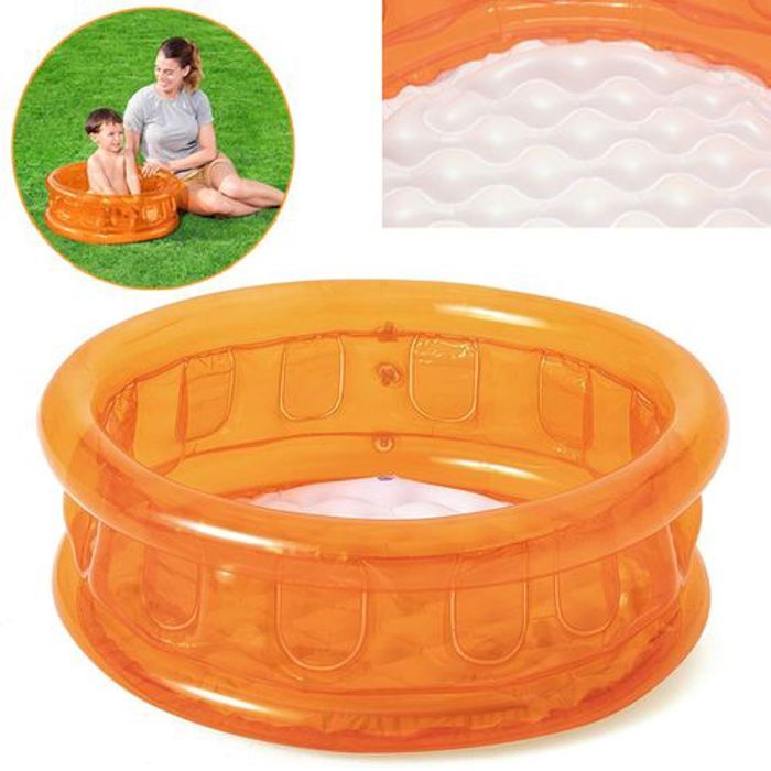 Bestway Piscine Pataugette pour Bébés/Enfants avec sol Gonflable 64*25 cm - Orange