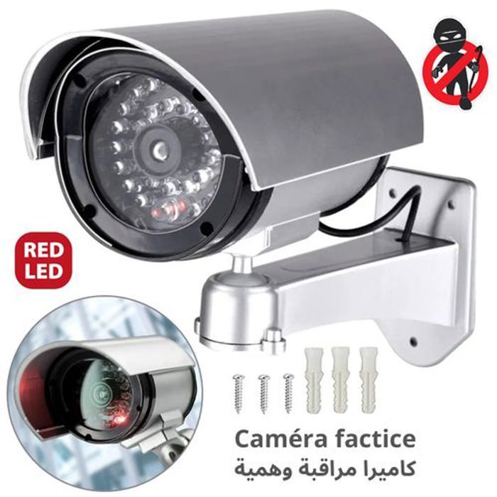 Dummy Fausse Caméra de Surveillance avec lumière LED clignotante - Caméra factice dissuasif