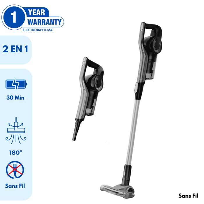 Aspirateur balai 2 en 1 A main et sol Haute performance pour nettoyage-Grey