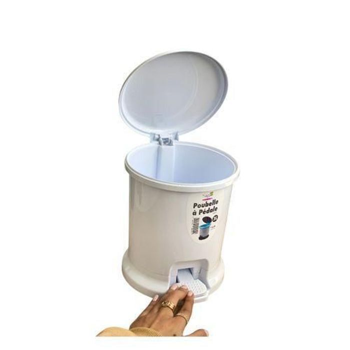 Saga Poubelle à Pédale -Blanc 3L