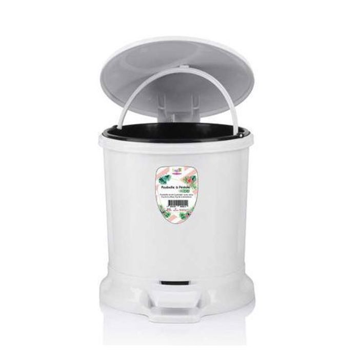Saga Poubelle à pédale 10L-blanc