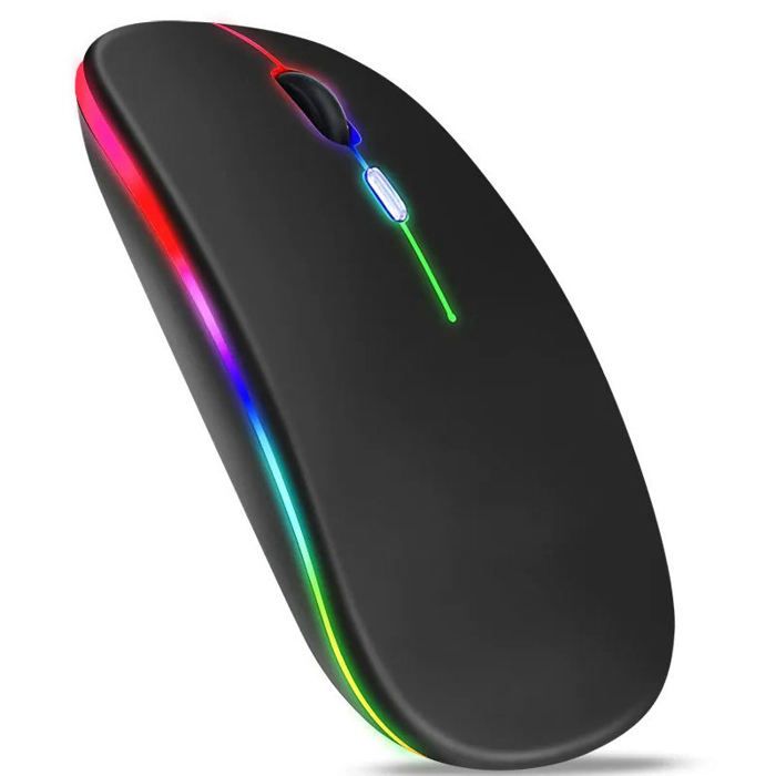 Souris sans fil Bluetooth rechargeable,  pour ordinateur portable tablette PC souris Gamer