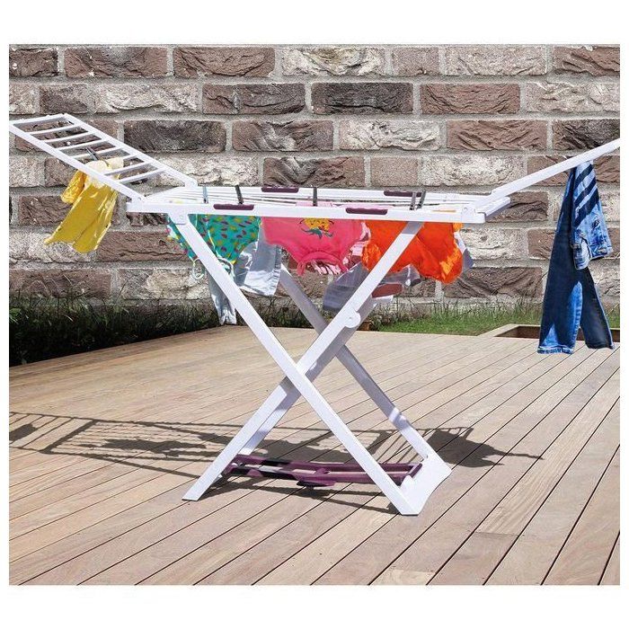 Etendoir en plastique + panier à pinces gratuit Couleur blanc