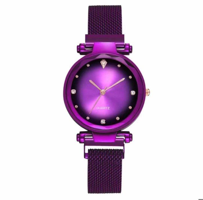 Montre - Femme - Mauve - Analogique - Métal - Chic