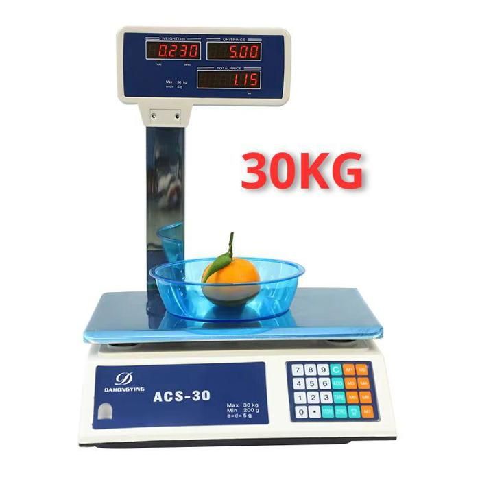 Balance Électronique CompConsulPrice avec Bras 30KG Numérique, Commerciale, pour la Maison, Pondération de Supermarché, 30kg