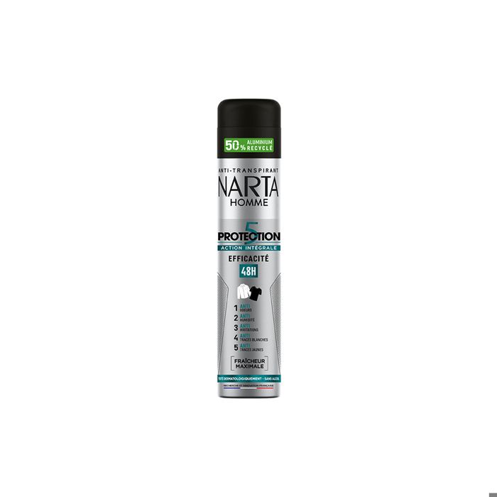 Déodorant - NARTA - ANT-TRANSPIRANT PROTECTION 5 - 200ml - 48H - Sans alcool