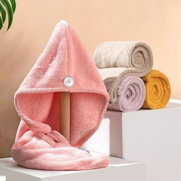 Serviette Microfibre Douce Cheveux - Rose